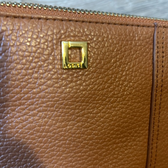 Lodis brown leather wristlet purse/wallet with removable strap. - Picture 2 of 12